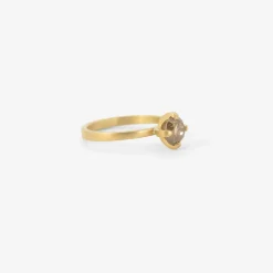 18k & champagne diamond prong set ring, 1.04ct