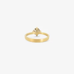 18k & champagne diamond prong set ring, 1.04ct