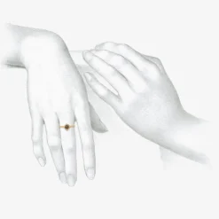 18k & champagne diamond prong set ring, 1.04ct
