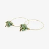 14k & chinese turquoise small hoop clusters
