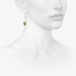 14k & chinese turquoise small hoop clusters