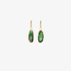 18k & chrome tourmaline sequin pebble earrings, 2.64ct