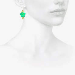 18k & chrysoprase bug cluster earrings