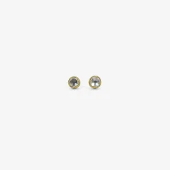 18k & clean white rose-cut diamond studs, .90ct