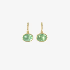 18k & colombian emerald oval drop earrings, 4.84ct