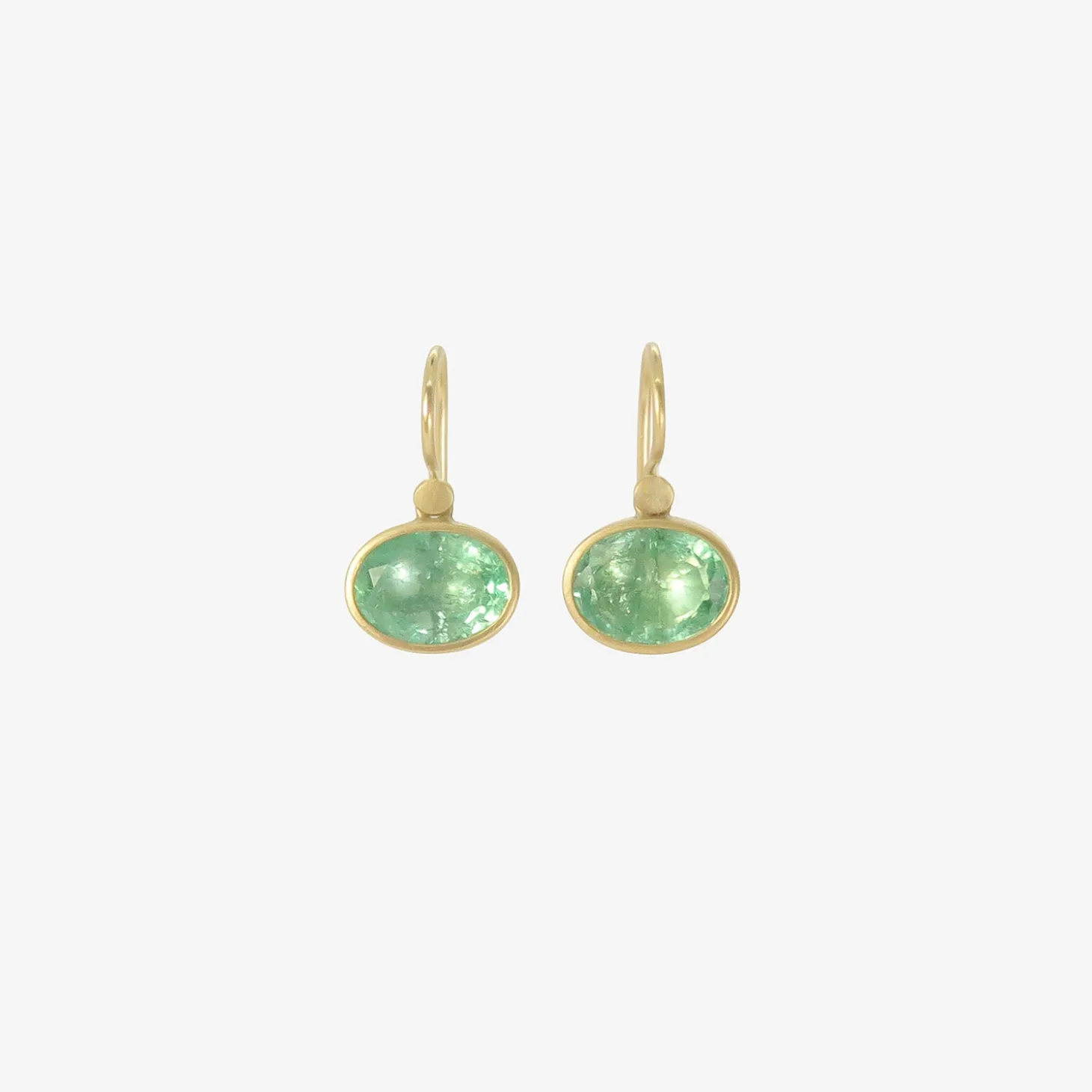 18k & colombian emerald oval drop earrings, 4.84ct