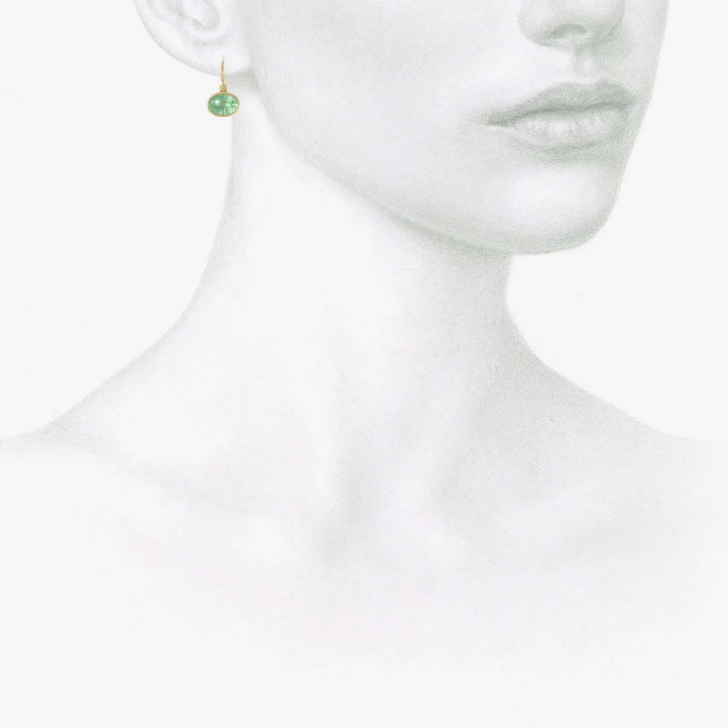 18k & colombian emerald oval drop earrings, 4.84ct