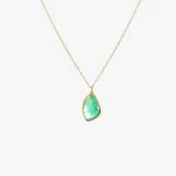 22k & colombian emerald pebble pendant, 7.24ct