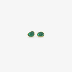 22k & colombian emerald pebble studs, 3.06ct