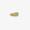 18k & colombian emerald signet ring, 3.4ct