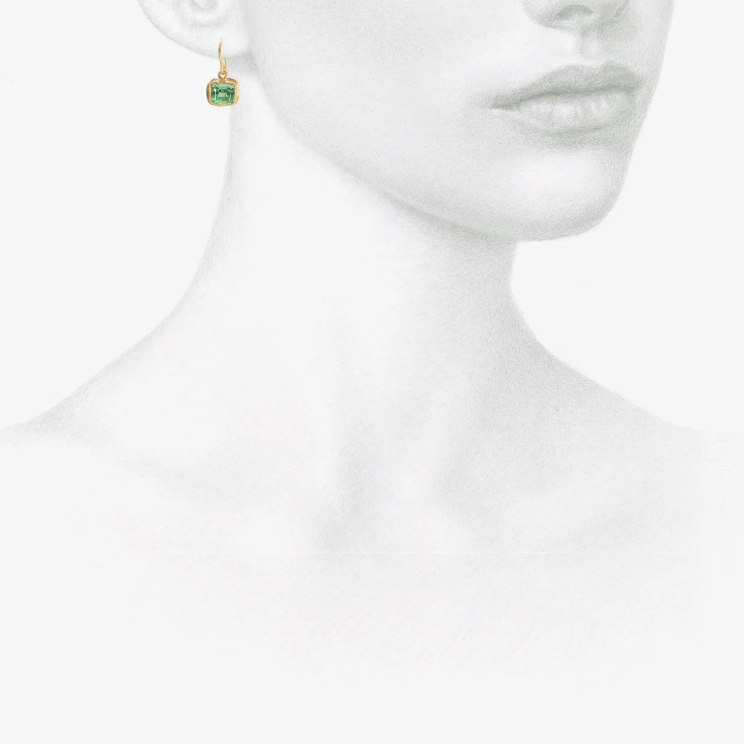 18k & colombian emerald single drop earrings, 2.75ct