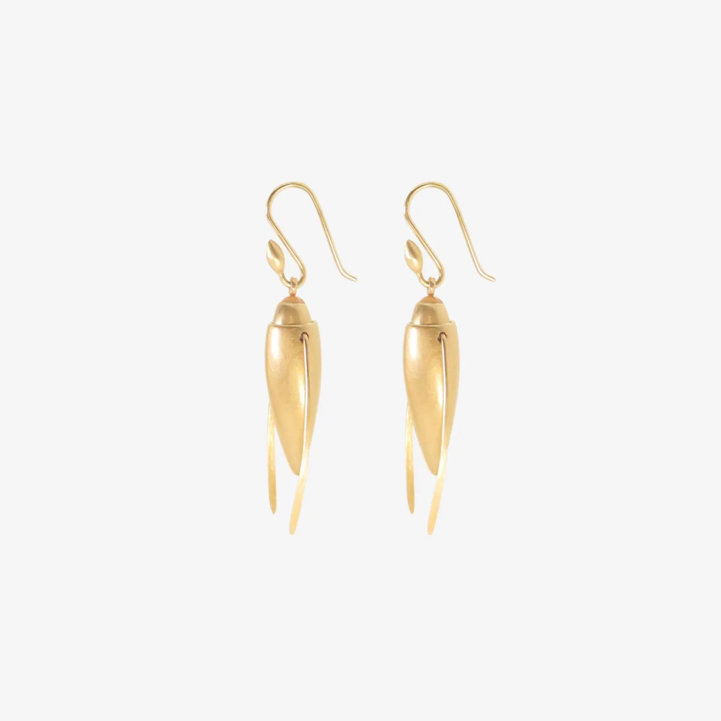 14k & coral scarab earrings