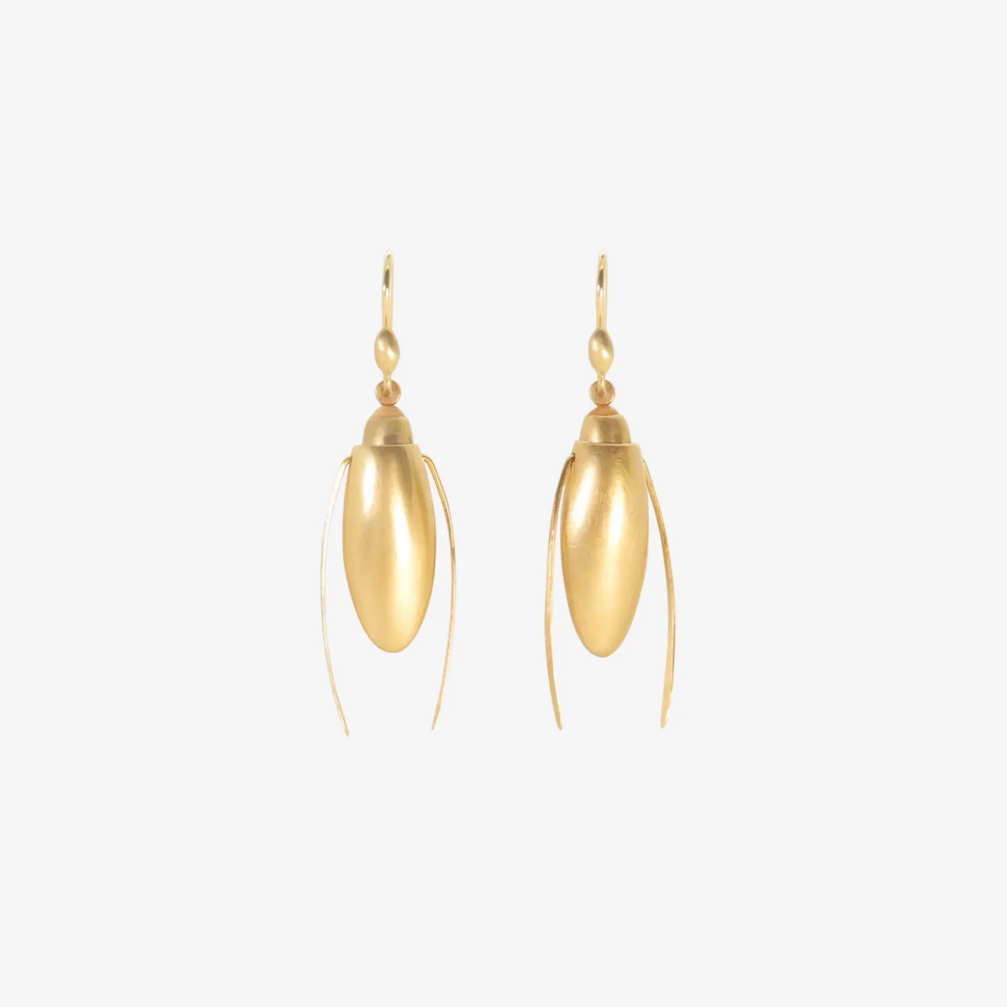 14k & coral scarab earrings