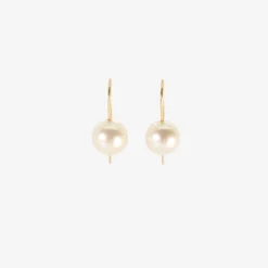 18k & cream-colored south sea pearl earrings