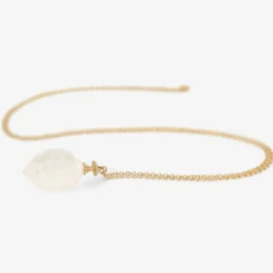 14k & crystal hickory nut pendant