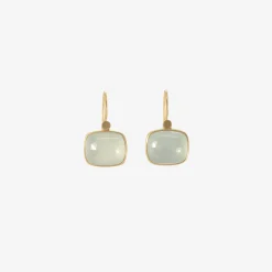 18k & cushion shaped aquamarine earrings, 7.92ct