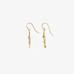 22k & cushion-cut ruby tiny girandole earrings