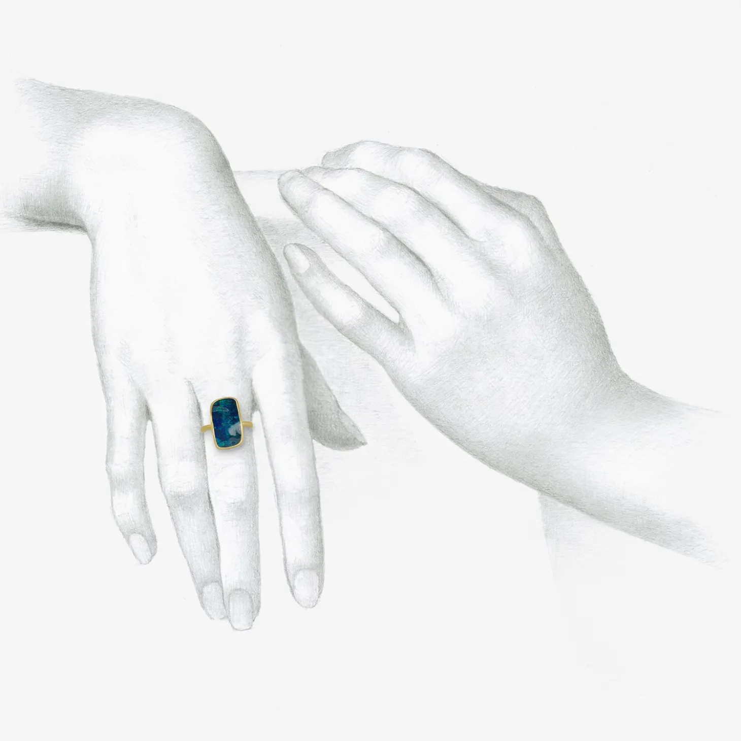 22k & cushion-shaped boulder opal ring, 10.32ct