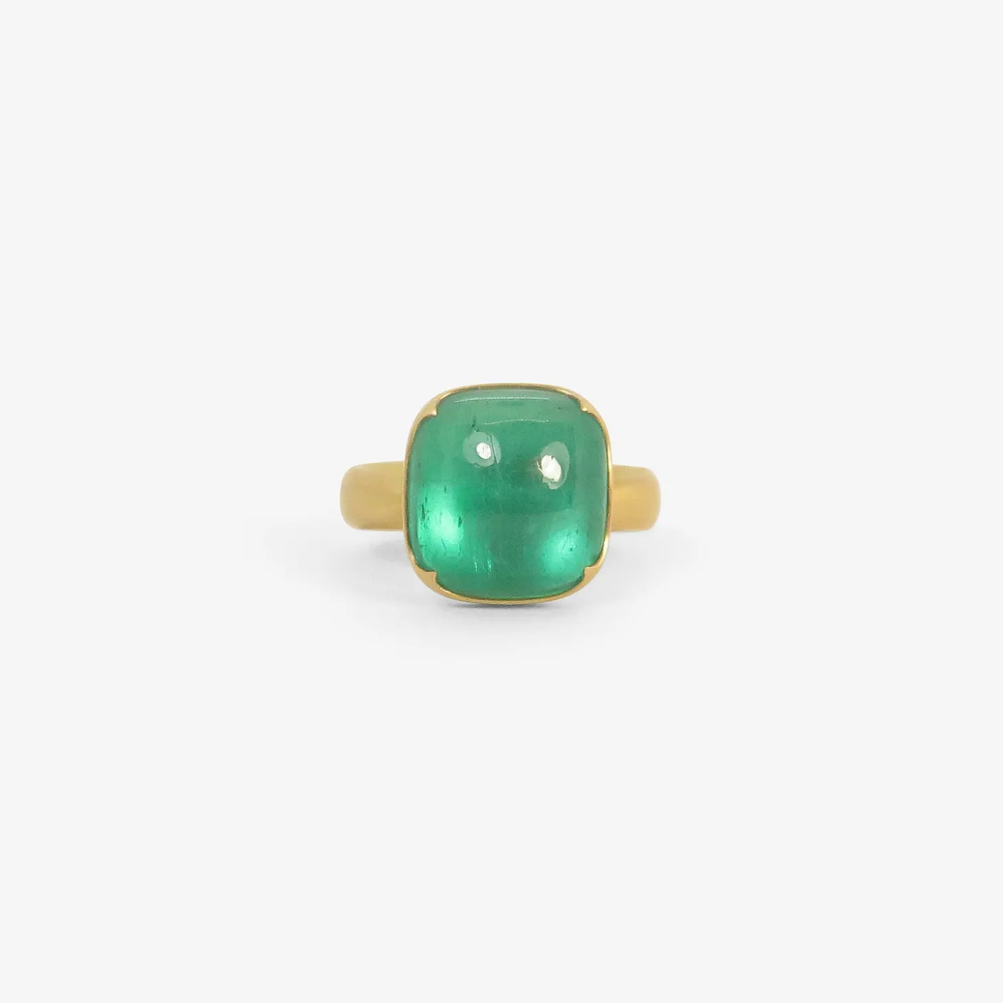 18k & cushion-shaped colombian emerald ring, 6ct