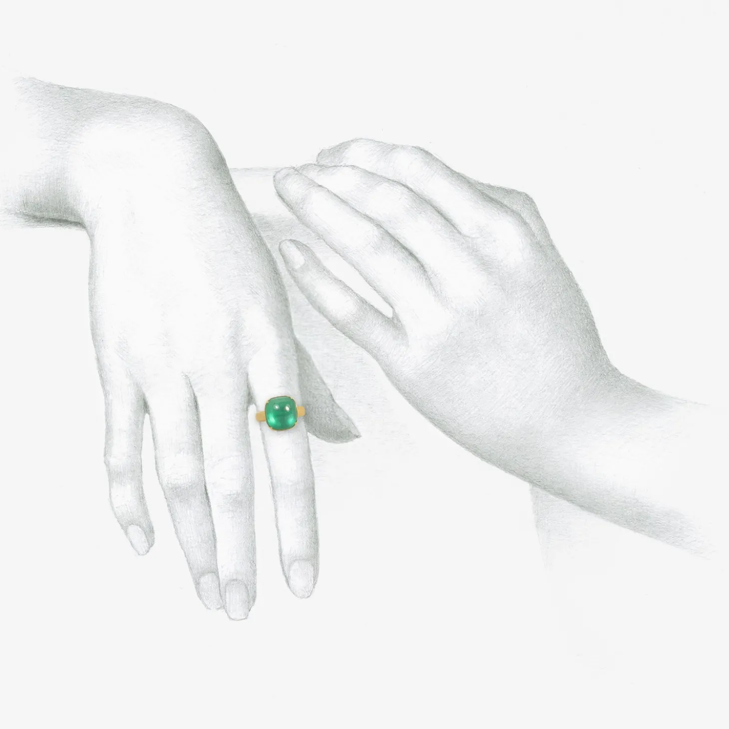 18k & cushion-shaped colombian emerald ring, 6ct