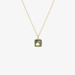 18k & cushion-shaped green sapphire pendant, 3.15ct