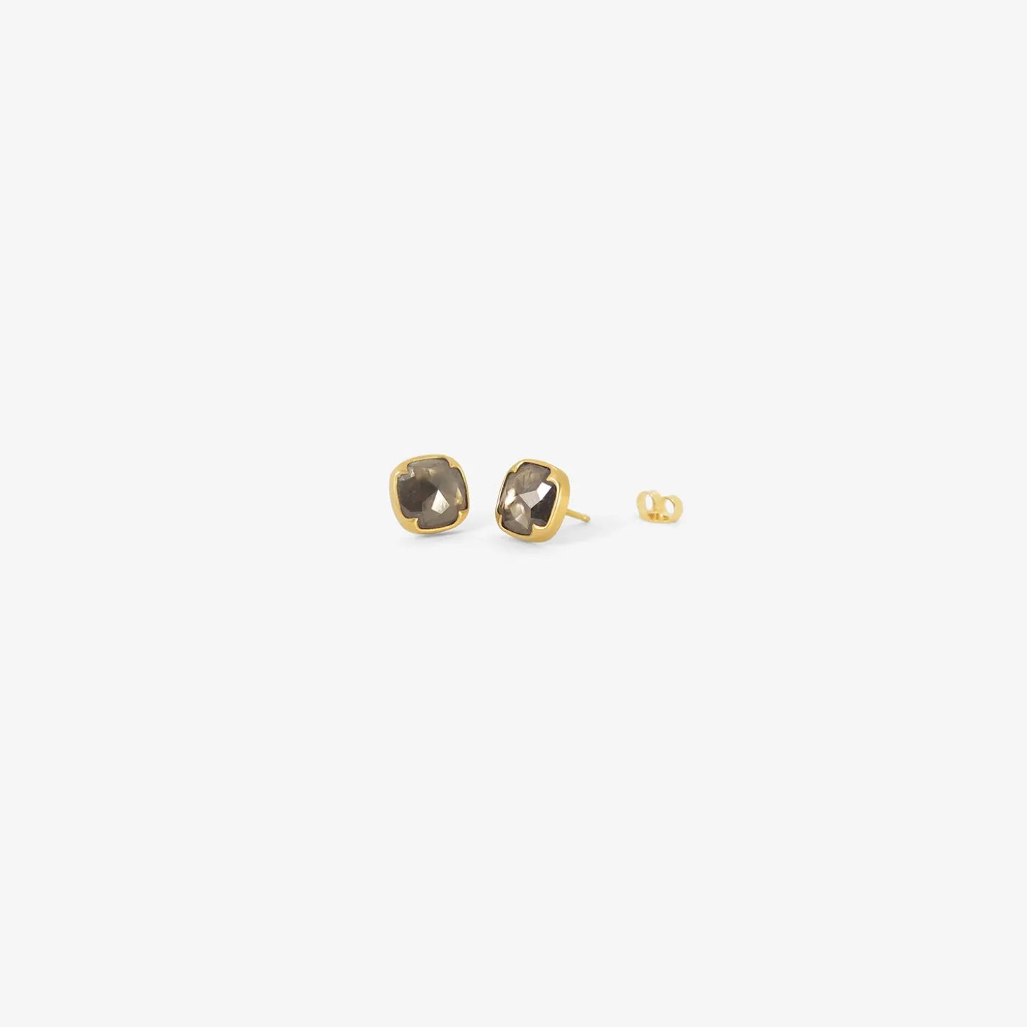 18k & cushion-shaped salt and pepper diamond studs, 3.65ct