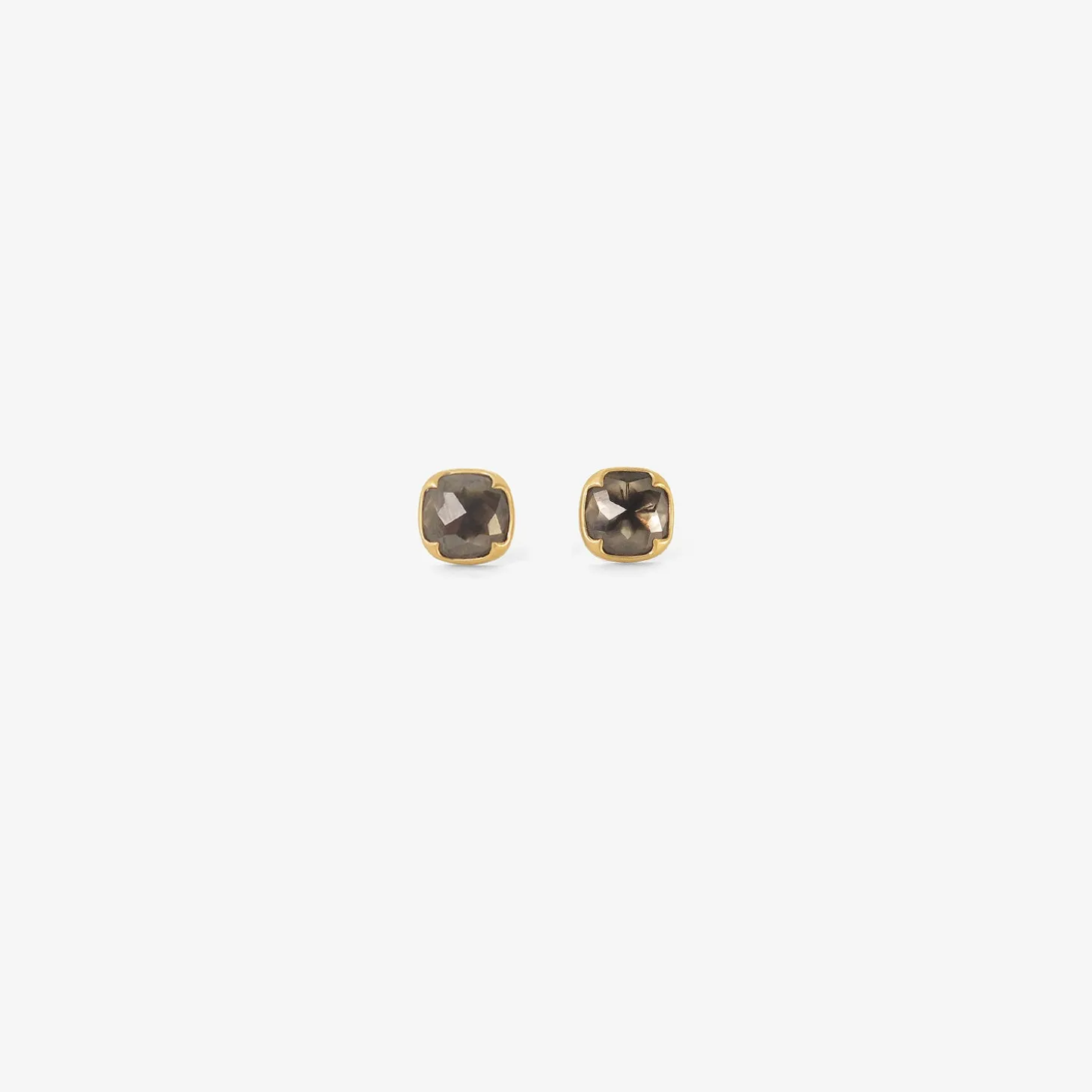 18k & cushion-shaped salt and pepper diamond studs, 3.65ct