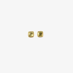 18k & cushion-shaped yellow sapphire studs, 1.97ct