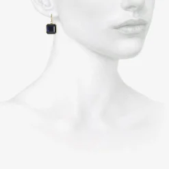 18k & deep indigo iolite cube drop earrings, 8.49ct