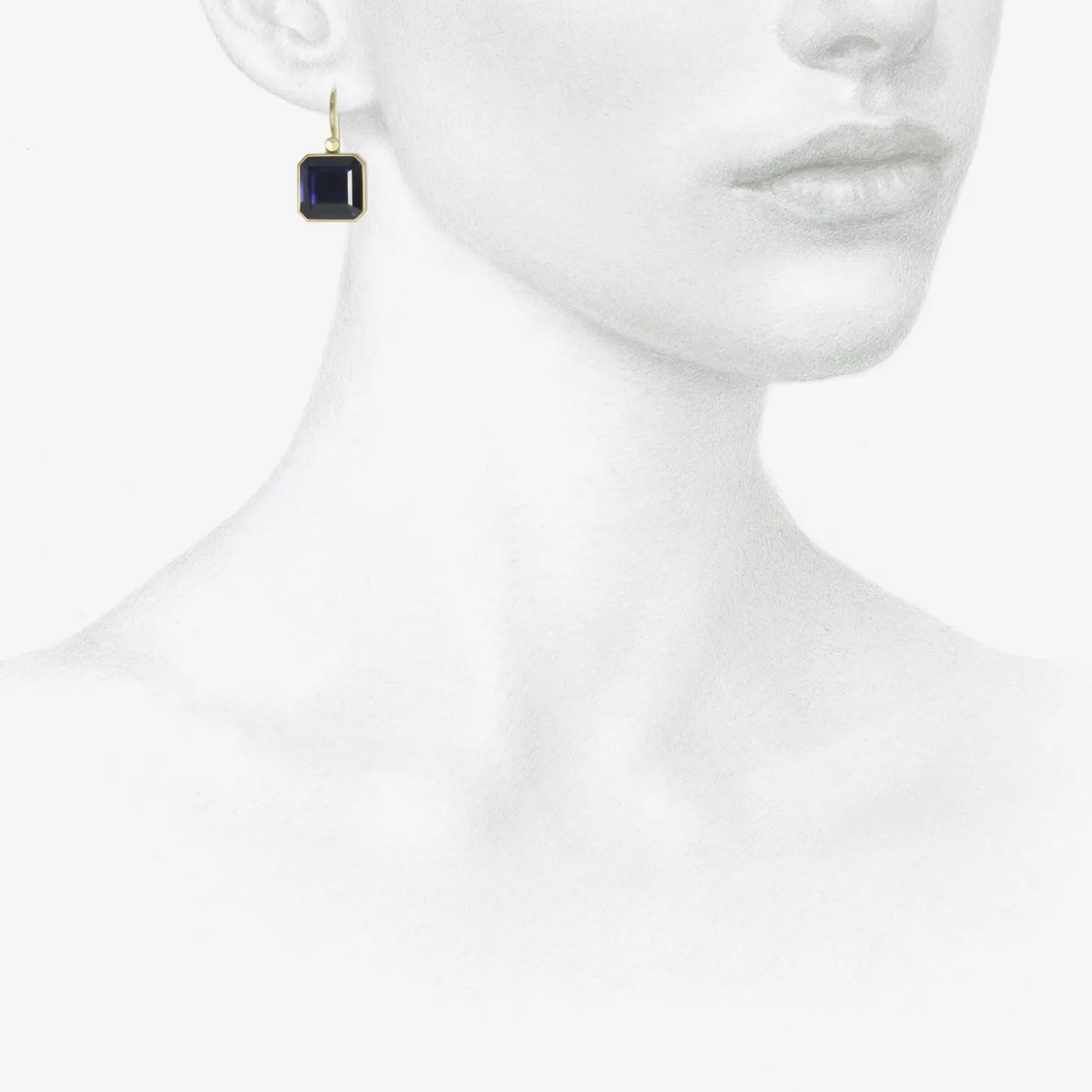 18k & deep indigo iolite cube drop earrings, 8.49ct