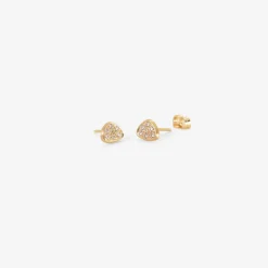14k & diamond large triangle skipping stone studs, .16ct