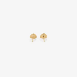 14k & diamond large triangle skipping stone studs, .16ct
