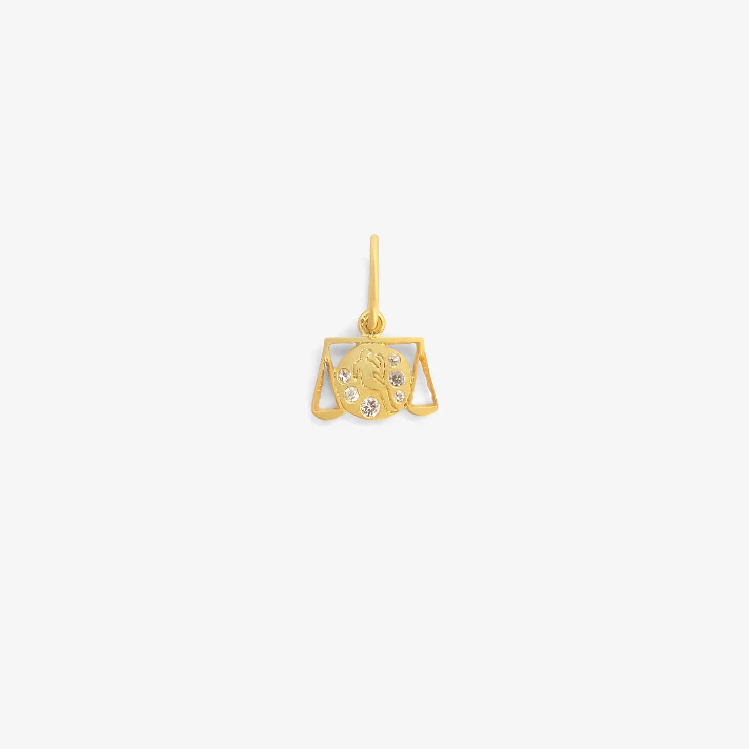 18k & diamond mini libra dendera zodiac pendant