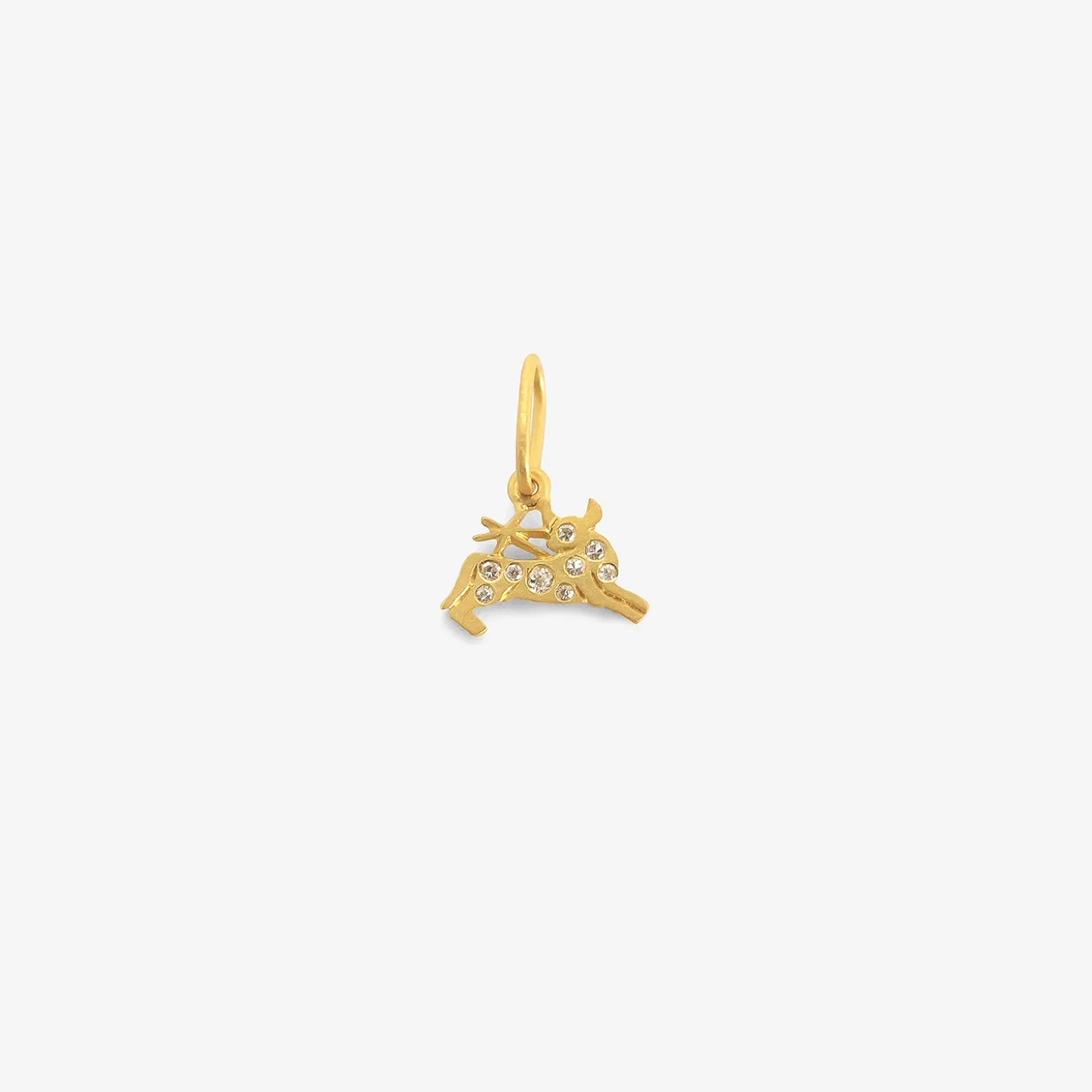 18k & diamond mini taurus dendera zodiac pendant