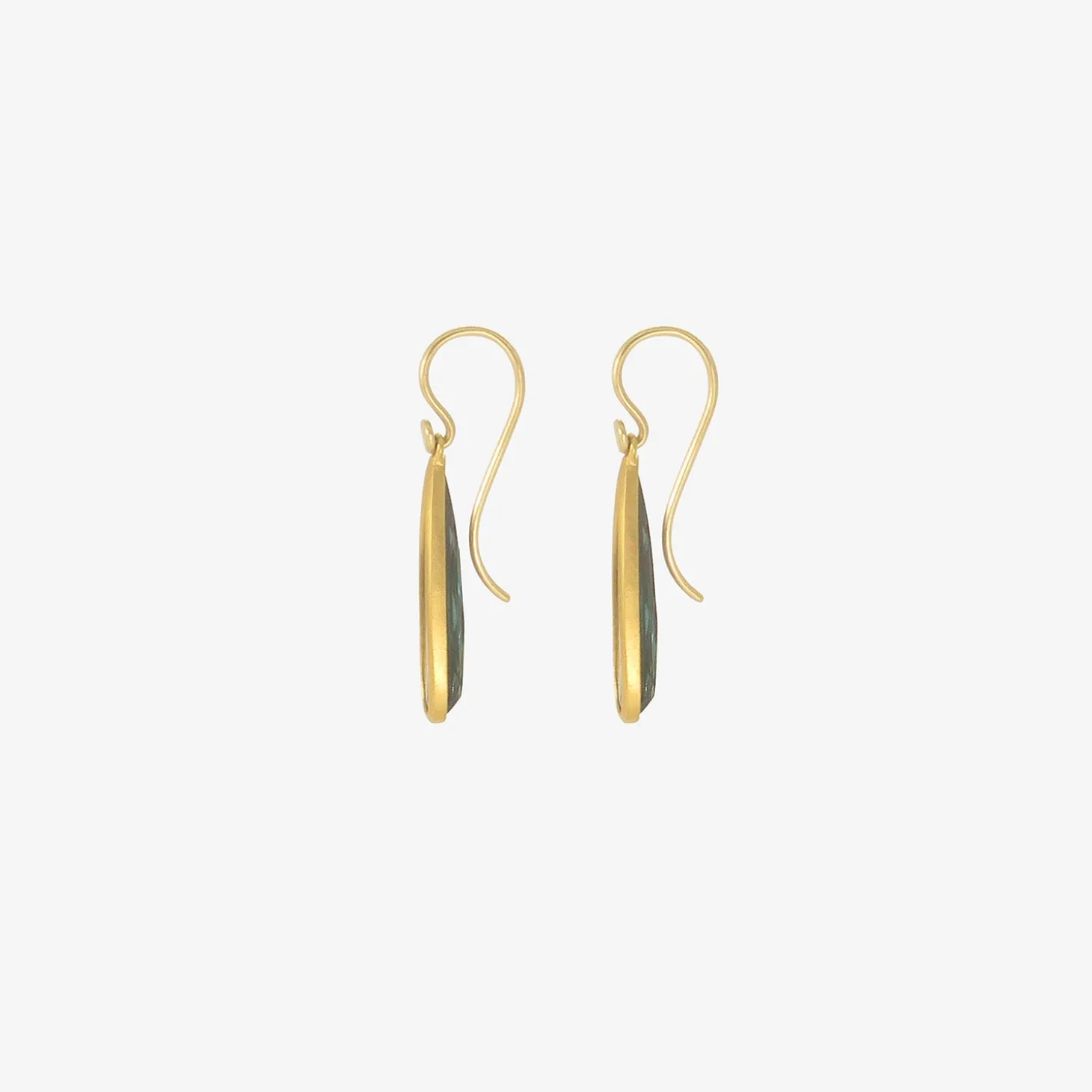 18k & elongated blue tourmaline drop earrings, 4.02ct