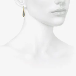 18k & elongated blue tourmaline drop earrings, 4.02ct