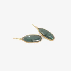 18k & elongated green tourmaline drop earrings, 13.05ct