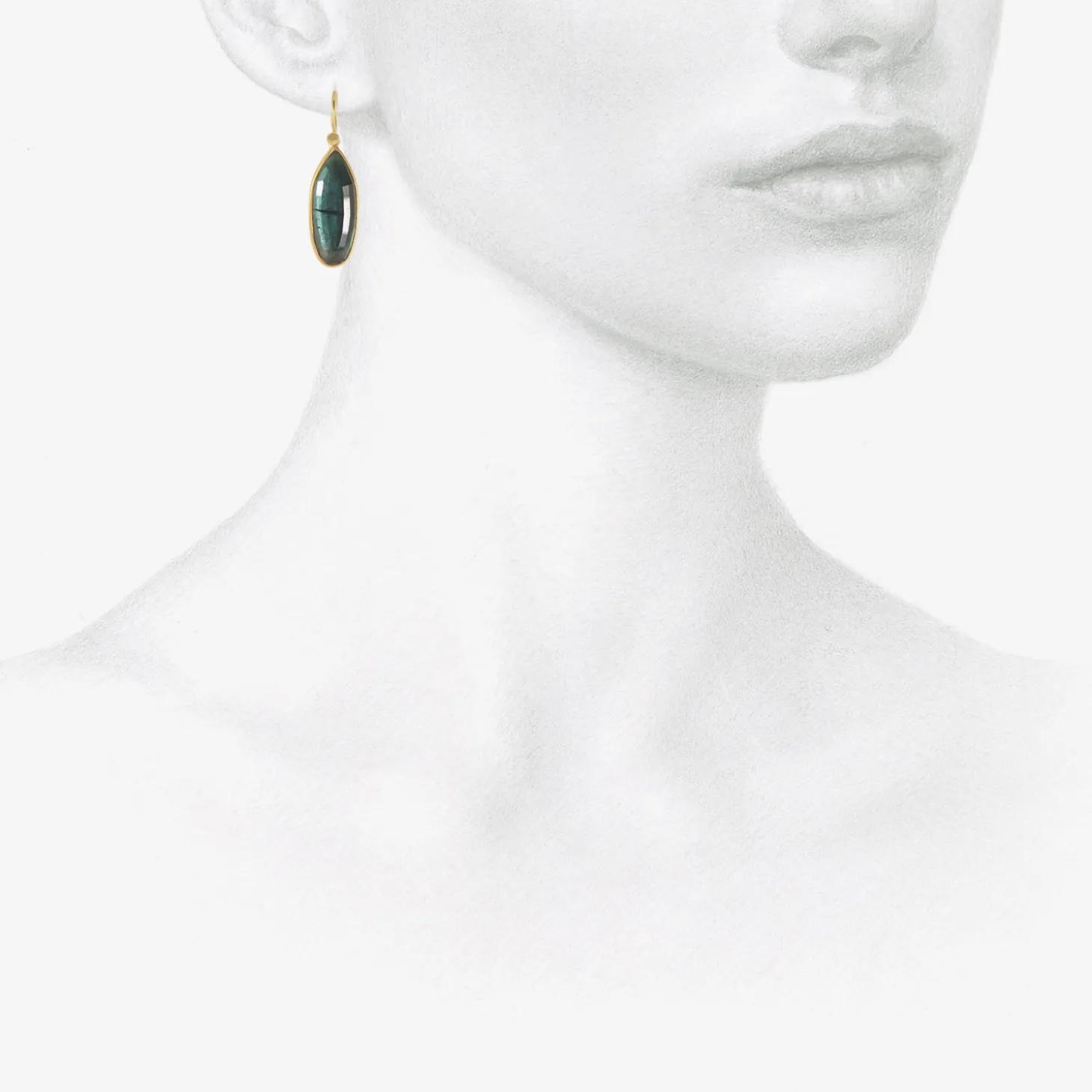 18k & elongated green tourmaline drop earrings, 13.05ct