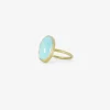 18k & elongated oval persian turquoise ring, 4.5ct