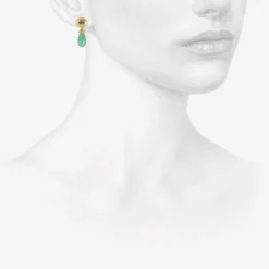 22k & emerald alabastra dangle earrings