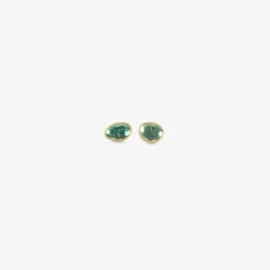 18k & emerald pebble sequin studs, 1.42ct