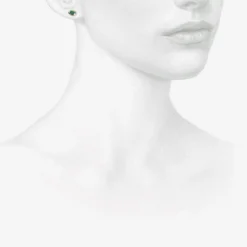18k & emerald pebble sequin studs, 1.42ct