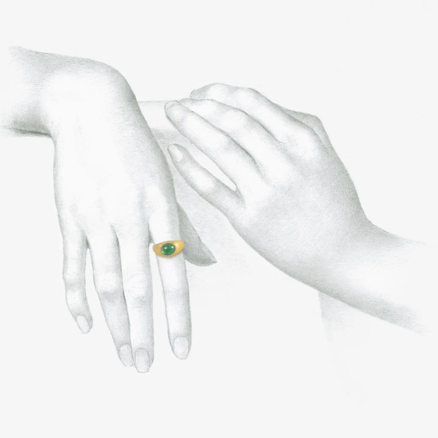 22k & emerald roz ring