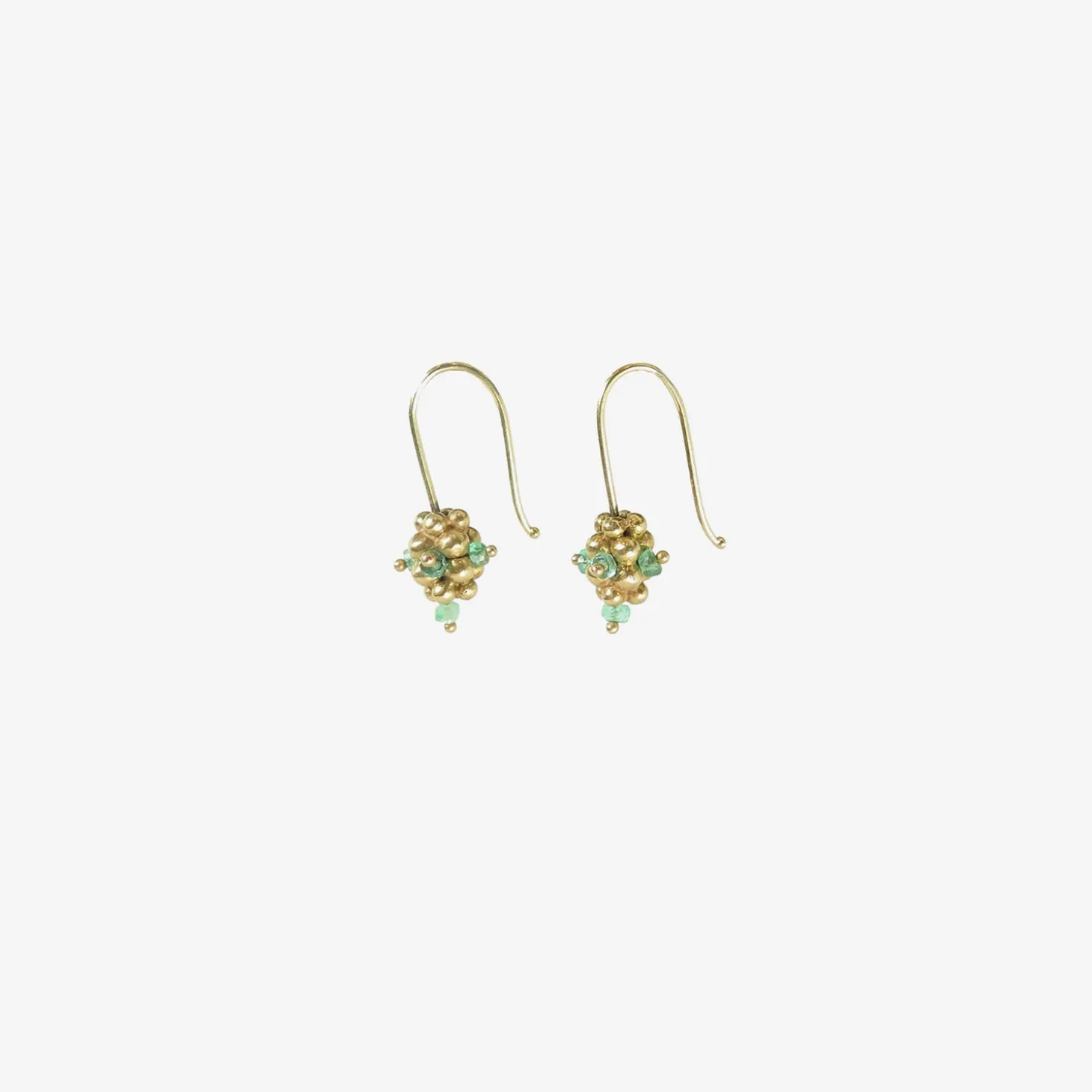 14k & emerald small raspberry earrings