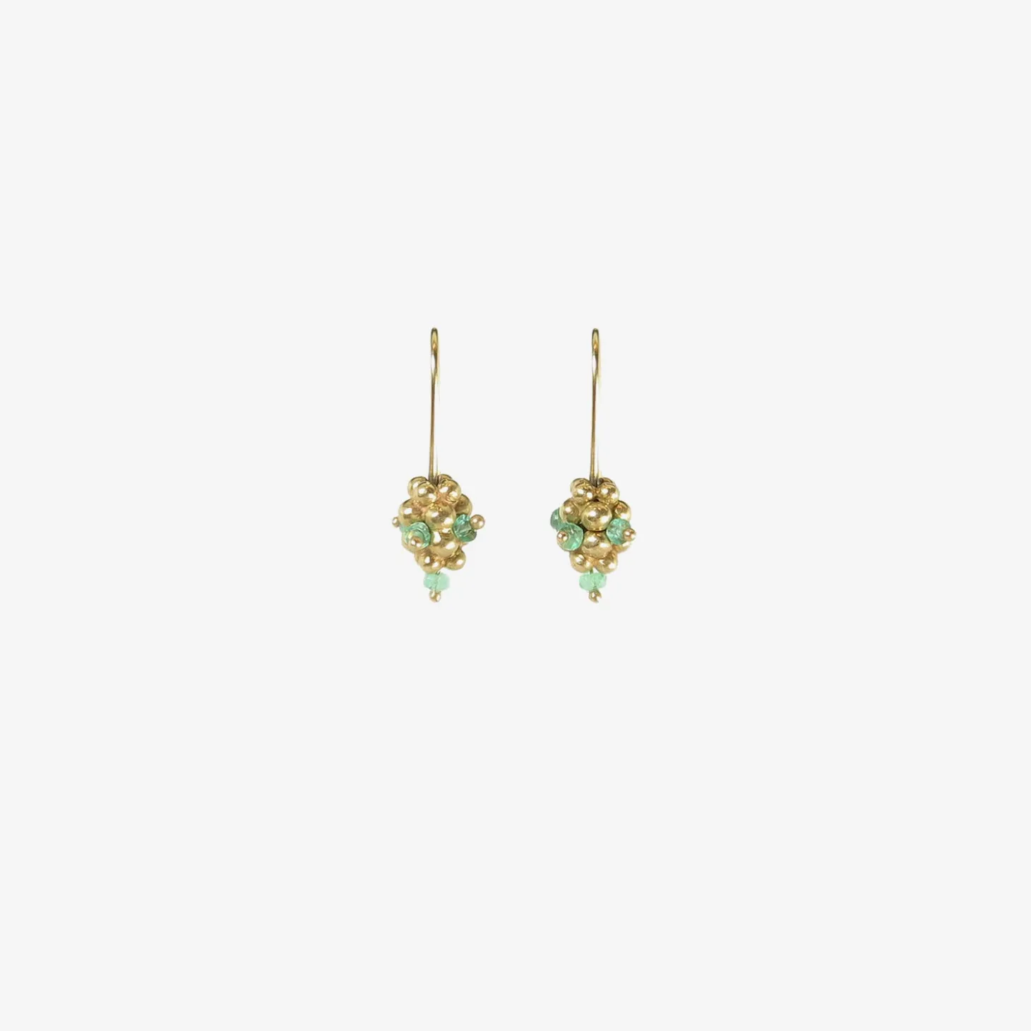 14k & emerald small raspberry earrings