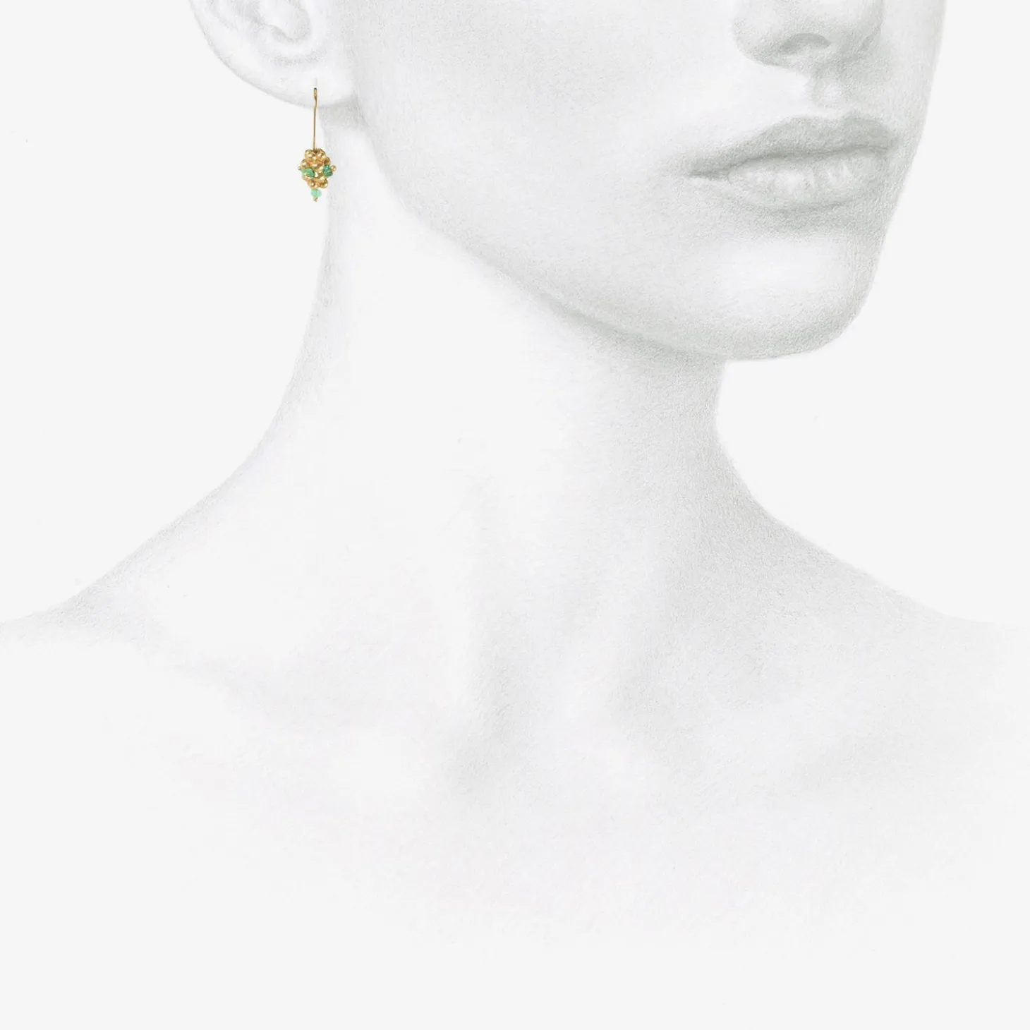 14k & emerald small raspberry earrings
