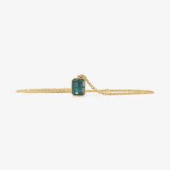 18k & emerald-cut blue tourmaline pendant, 7.48ct
