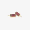 18k & emerald-cut candy pink ombre tourmaline drop earrings, 23.59ct
