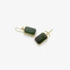 18k & emerald-cut green tourmaline earrings