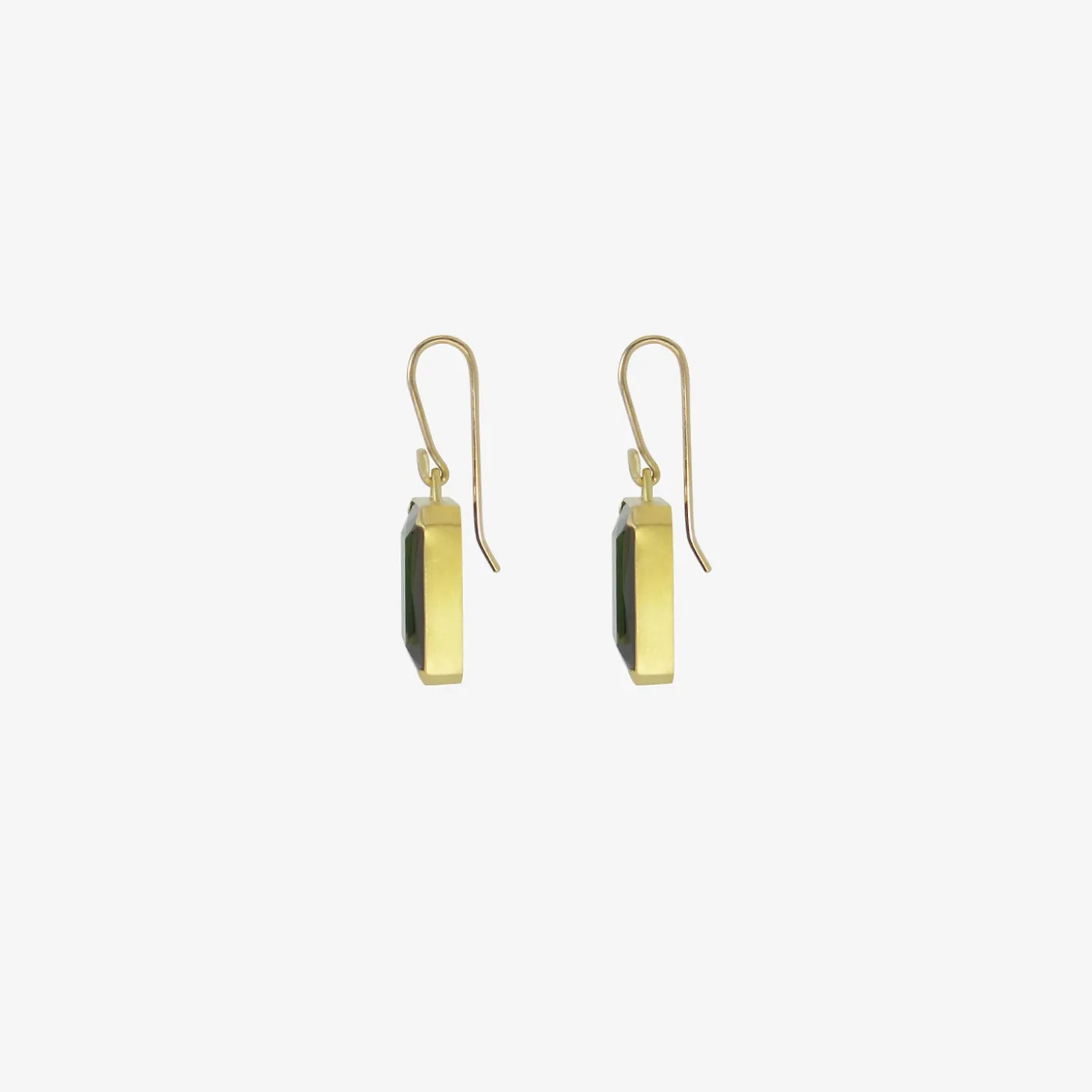 18k & emerald-cut green tourmaline earrings
